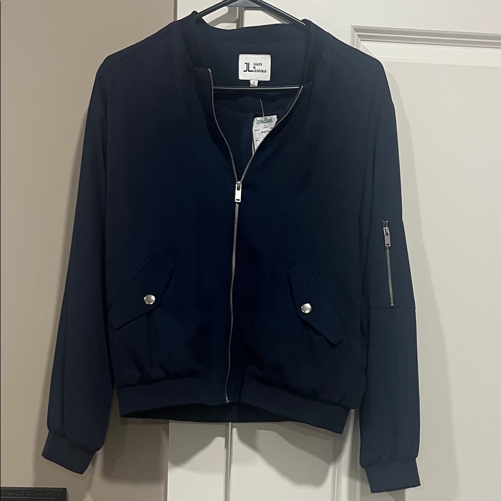 Jules & Leopold Dark Blue Bomber Jacket